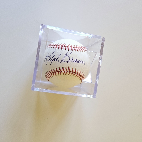 Ralph Branca MLB Los Angles Dodgers W/ Case Rawlings Autographed Signed Baseball - Picture 4 of 10